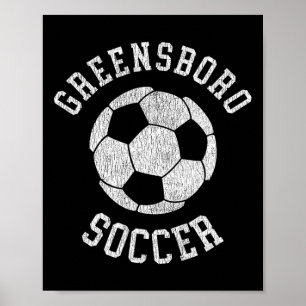 Greensboro Soccer Retro Distressed 90-tal Vintage Poster