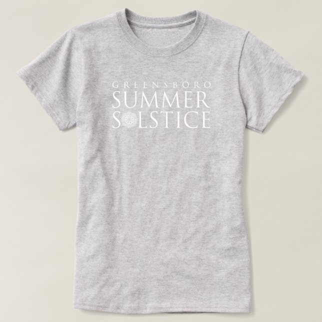 Greensboro Sommarsolstånd Simpel Grå Heather T Shirt (Design framsida)