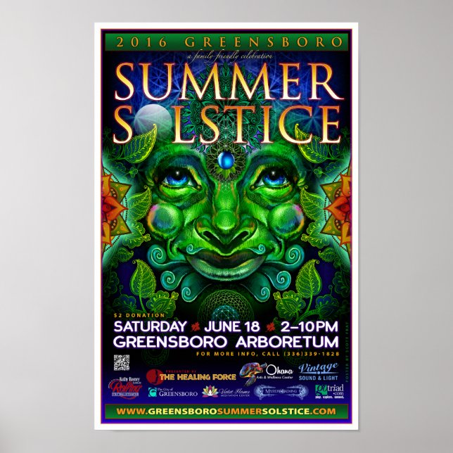 Greensboro Summer Solstice 2016 Suvenir Poster (Framsidan)