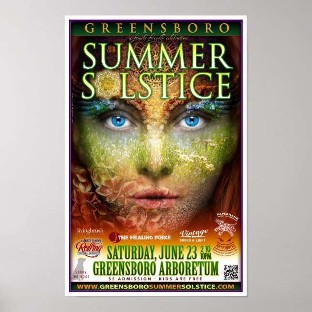 Greensboro Summer Solstice 2018 souvenir Poster (Framsidan)