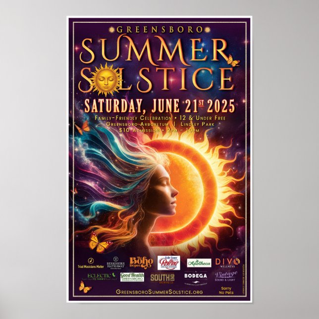 Greensboro Summer Solstice 2025 Souvenir Poster (Framsidan)