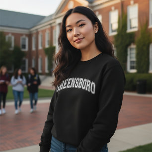 GREENSBORO University-stil Amerikansk Högskola Lång Ärmad Tröja