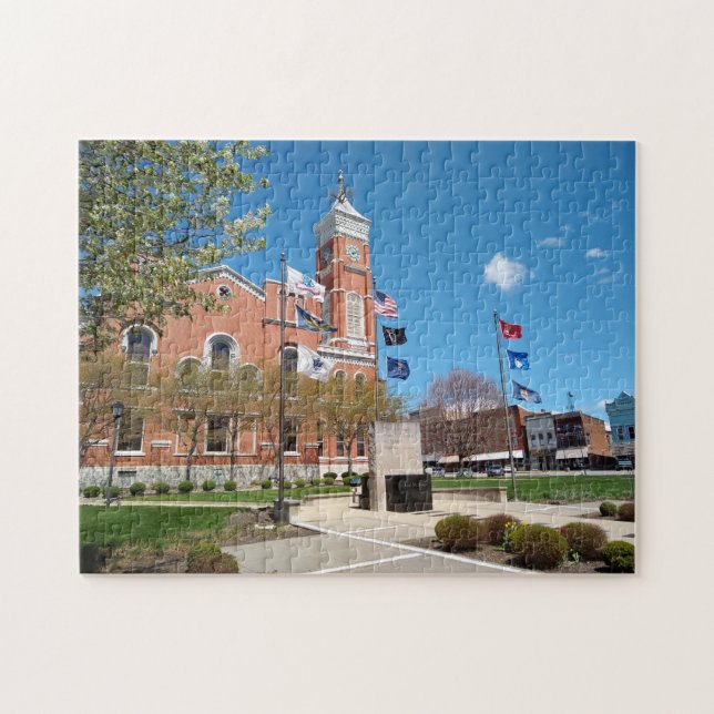 Greensburg Indiana Domstol puzzle i Springtime Pussel (Horisontell)