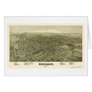 Greensburg panorama- karta för PA - 1901 Hälsningskort