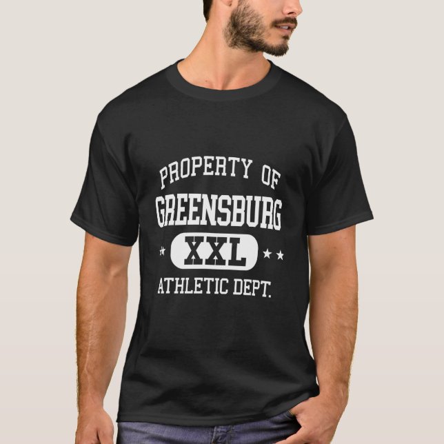 Greensburg Retro Athletic Egendom Dept T Shirt (Framsida)