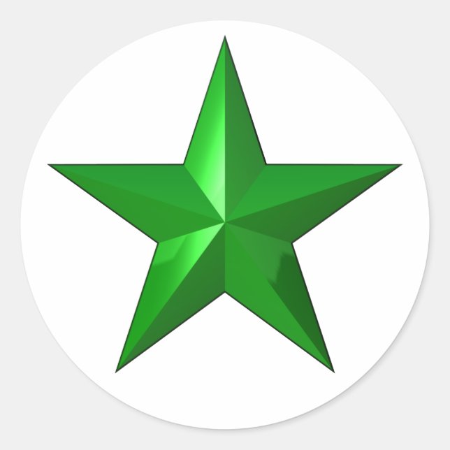 GreenStarButton Runt Klistermärke (Framsida)
