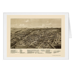 Greenville panorama- karta för TX - 1886 Hälsningskort