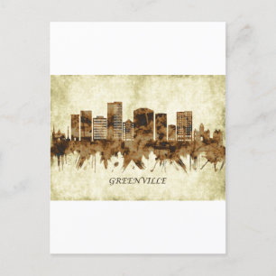 Greenville South Carolina Cityscape Inbjudan Vykort
