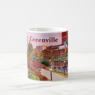 Greenville, South Carolina, Fall Sunset, Downtown Kaffemugg