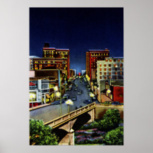 Greenville South Carolina i Night Poster