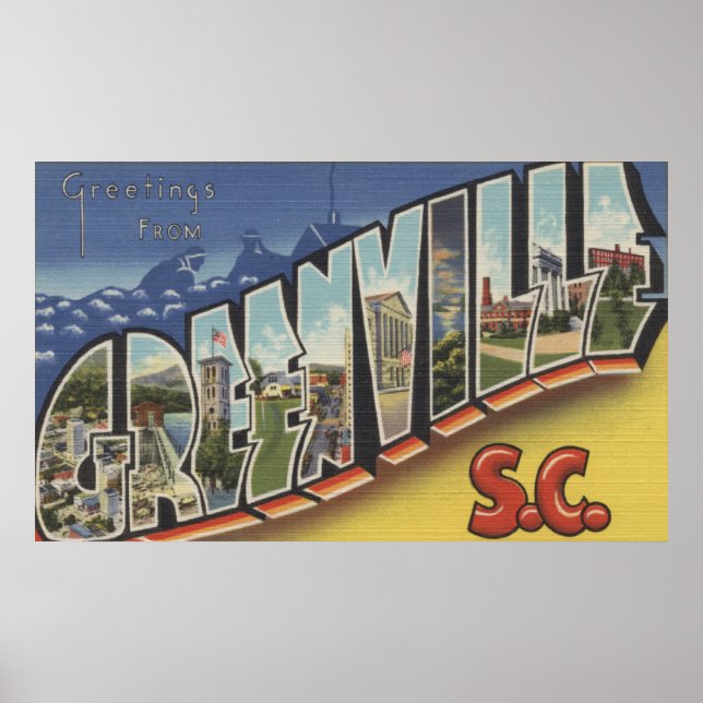 Greenville, South Carolina - Large Brev Scenes 2 Poster (Framsidan)