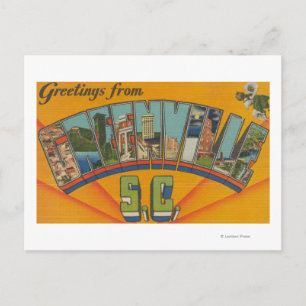 Greenville, South Carolina - Large Brev Scenes Vykort