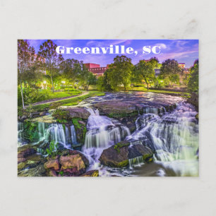 Greenville, South Carolina Reedy River Downtown Vykort