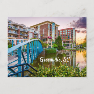 Greenville, South Carolina Reedy River Downtown Vykort