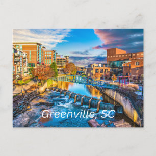 Greenville, South Carolina Reedy River, Downtown Vykort