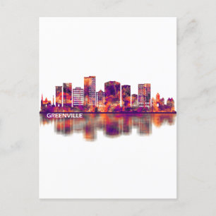 Greenville South Carolina Skyline Helg Vykort