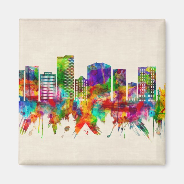Greenville South Carolina Skyline Magnet (Framsidan)