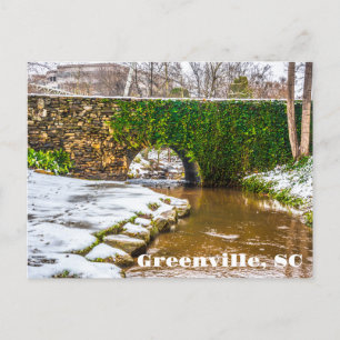 Greenville, South Carolina Snö på Reedy River Vykort