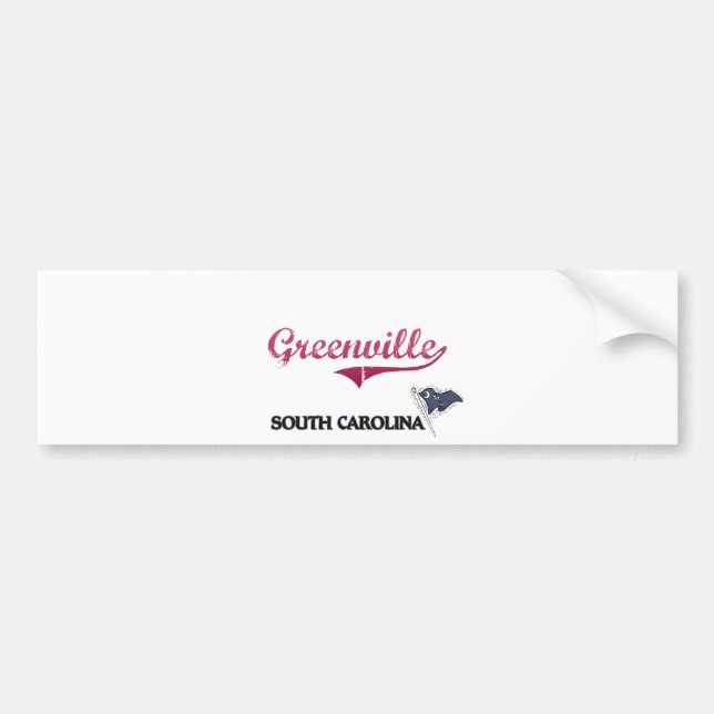 Greenville South Carolina stadsklassiker Bildekal (Framsidan)