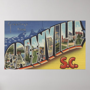 Greenville South Carolina - stora brevplatser 2 Poster