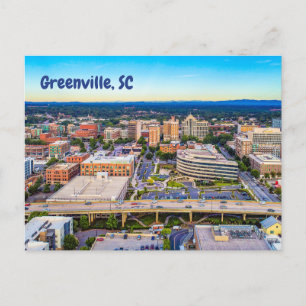 Greenville, South Carolina Summer Downtown View Vykort