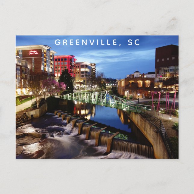 Greenville South Carolina Travel Photo Vykort (Framsida)