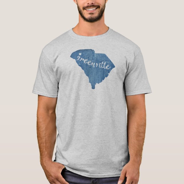 Greenville South Carolina Wood Grain T Shirt (Framsida)