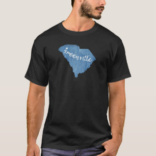 Greenville South Carolina Wood Grain T Shirt