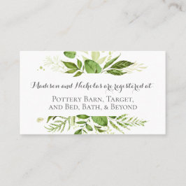 GreenWedding-registret Infoga kort Rustic Greenery