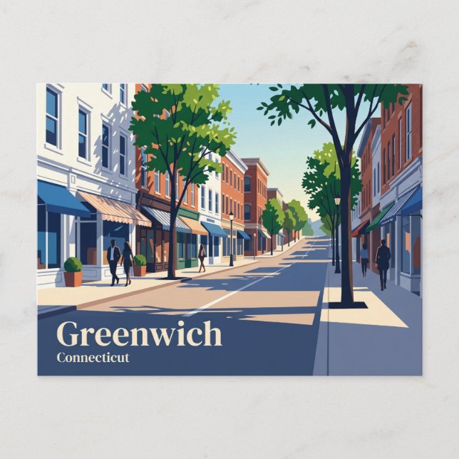 Greenwich Avenue Connecticut Vykort (Framsida)