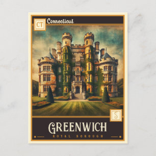 Greenwich, Connecticut VINTAGE Vykort