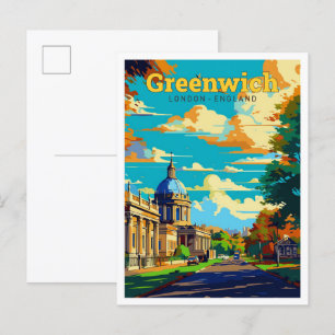Greenwich London England UK Travel Vintage Vykort