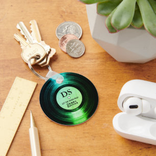 Greenwich Personlig Music Vinyl Record Keychain Nyckelring