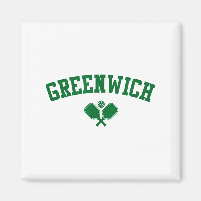 Greenwich pickleball grönt  magnet (Framsidan)