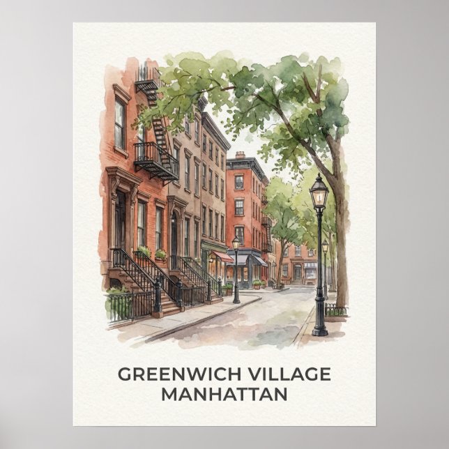 Greenwich Village Manhattan Poster (Framsidan)