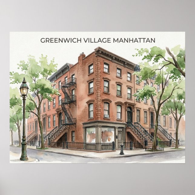 Greenwich Village Manhattan Poster (Framsidan)