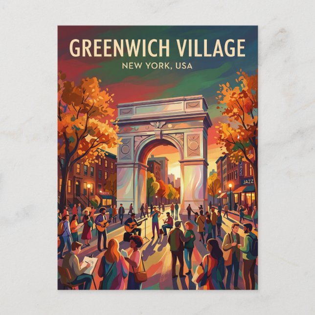 Greenwich Village USA Vykort (Framsida)