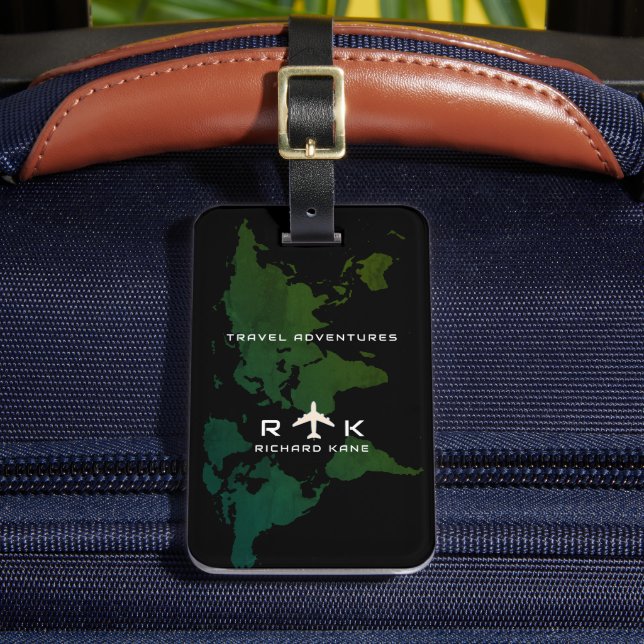 Greenwichkartan Internationell Travel Anpassningsb Bagagebricka (Framsida Insitu 2)