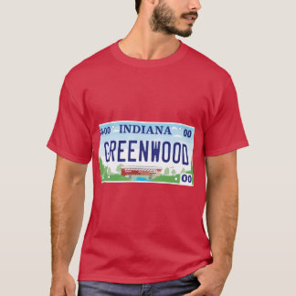 Greenwood Indiana License Plate T Shirt