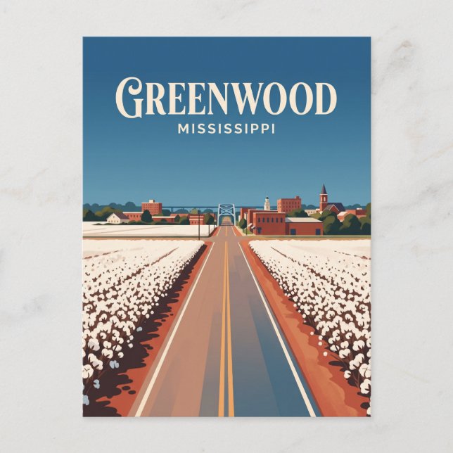 Greenwood Mississippi Vykort (Framsida)