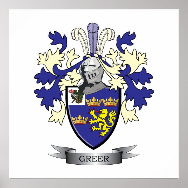 Greer Family Crest Jackar av Arm Poster (Framsidan)