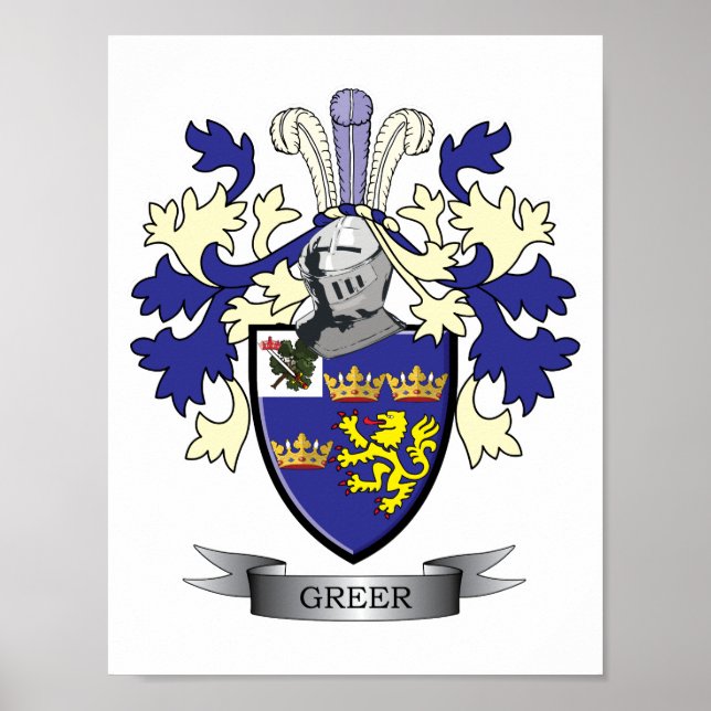 Greer Family Crest Jackar av Arm Poster (Framsidan)