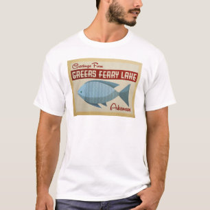 Greers färja vintage resor för fisk för sjö t shirt