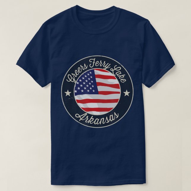 Greers Ferry Sjö Patriotic Arkansas Souvenir T Shirt (Design framsida)