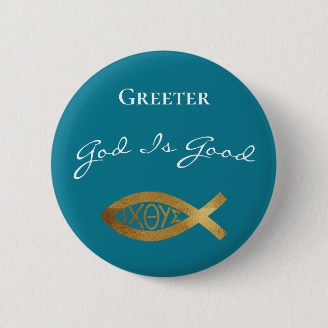 Greeter Christian Church Gud är Bra Mission Knapp (Framsida)