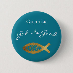 Greeter Christian Church Gud är Bra Mission Knapp