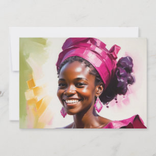 Greeting Card African Woman Birthday Tack Julkort