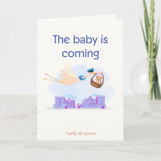 Greeting card baby is coming helgkort