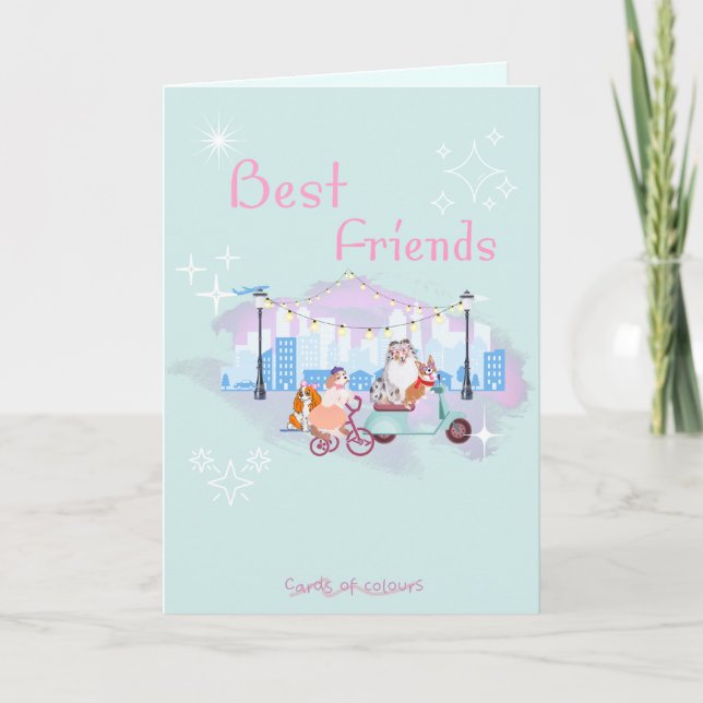 Greeting card best friends  helgkort (Framsida)