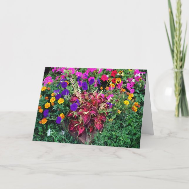 GREETING CARD: Blandade blommor i en Garden_ Kort (Framsida)